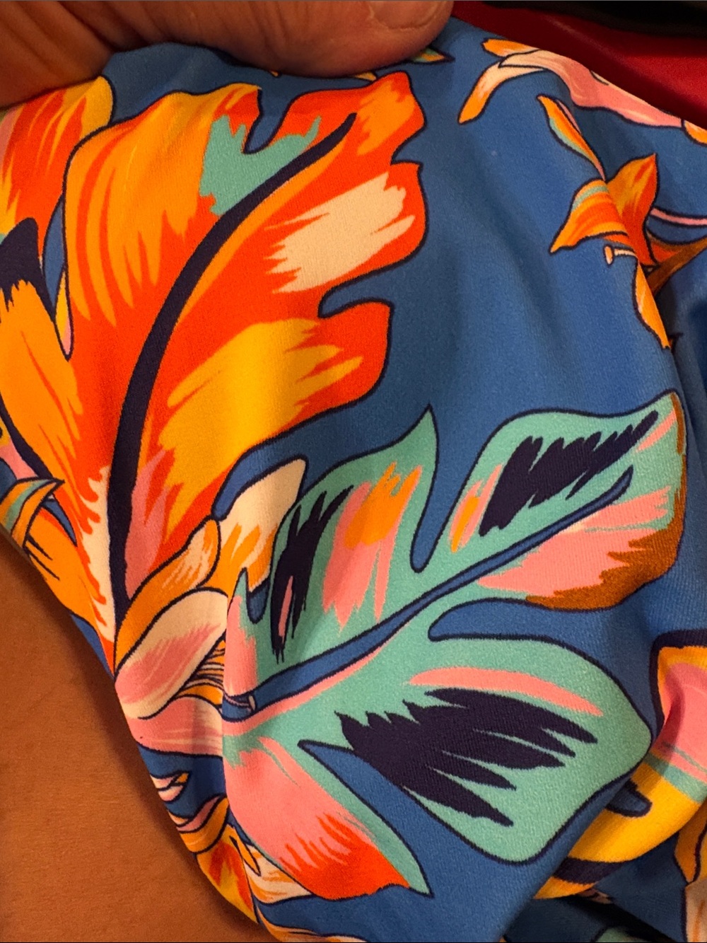 Cupshe Royal Blue Floral One-Piece Swimsuit with Orange Accents - Picture 5 of 6